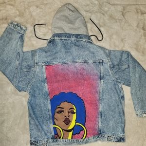 Handpainted womans denim jacket